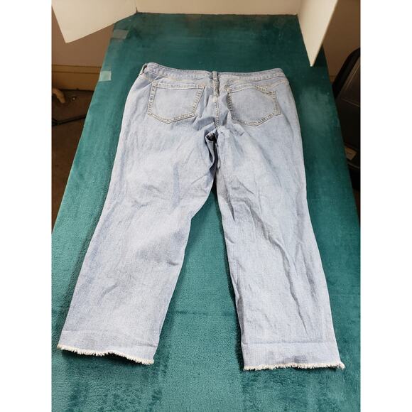 Torrid Jeans Sz 10 Womens Blue Stretch Pants Mid Rise Ladies Crop Boyfriend - Picture 10 of 12